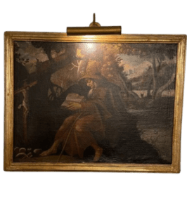 Dipinto raffiguranti "Santi eremiti" Cornici coeve Italia Centrale Epoca inizio XVII secolo